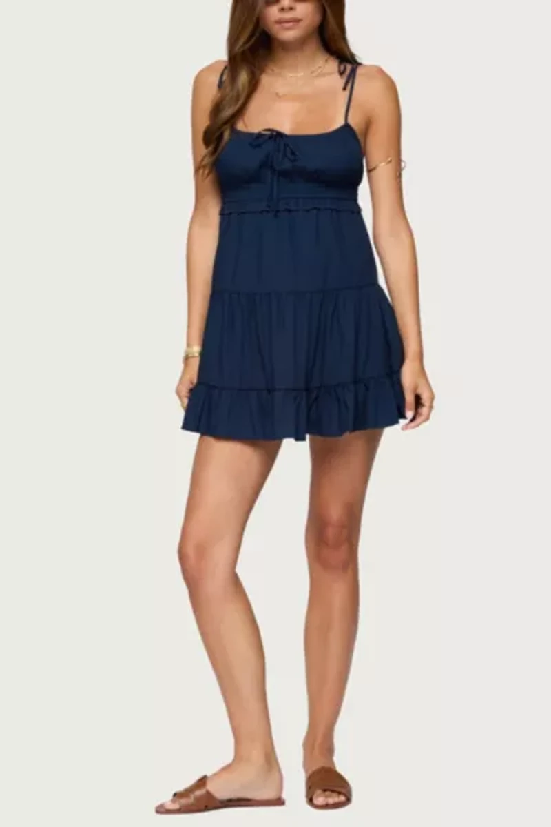 Edikted Sontana Ruched Tiered Mini Dress
