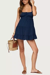 Edikted Sontana Ruched Tiered Mini Dress