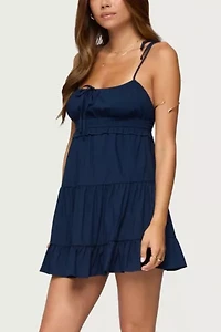 Edikted Sontana Ruched Tiered Mini Dress