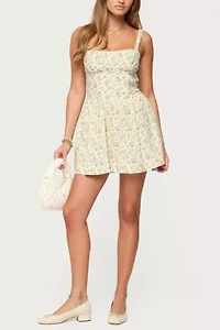 Edikted Sadee Ruched Floral Mini Dress
