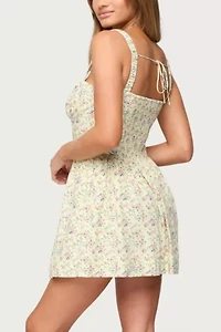 Edikted Sadee Ruched Floral Mini Dress