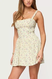 Edikted Sadee Ruched Floral Mini Dress