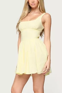 Edikted Reina Embroidered Cotton Mini Dress