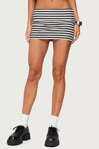 Edikted Rylan Striped Fold Over Mini Skort
