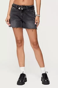 Edikted Scottie Low Rise Denim Shorts
