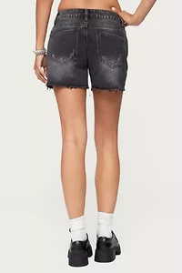 Edikted Scottie Low Rise Denim Shorts