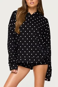 Edikted Chelsie Polka Dot Foldover Shorts