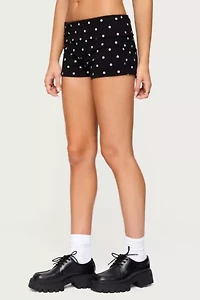 Edikted Chelsie Polka Dot Foldover Shorts