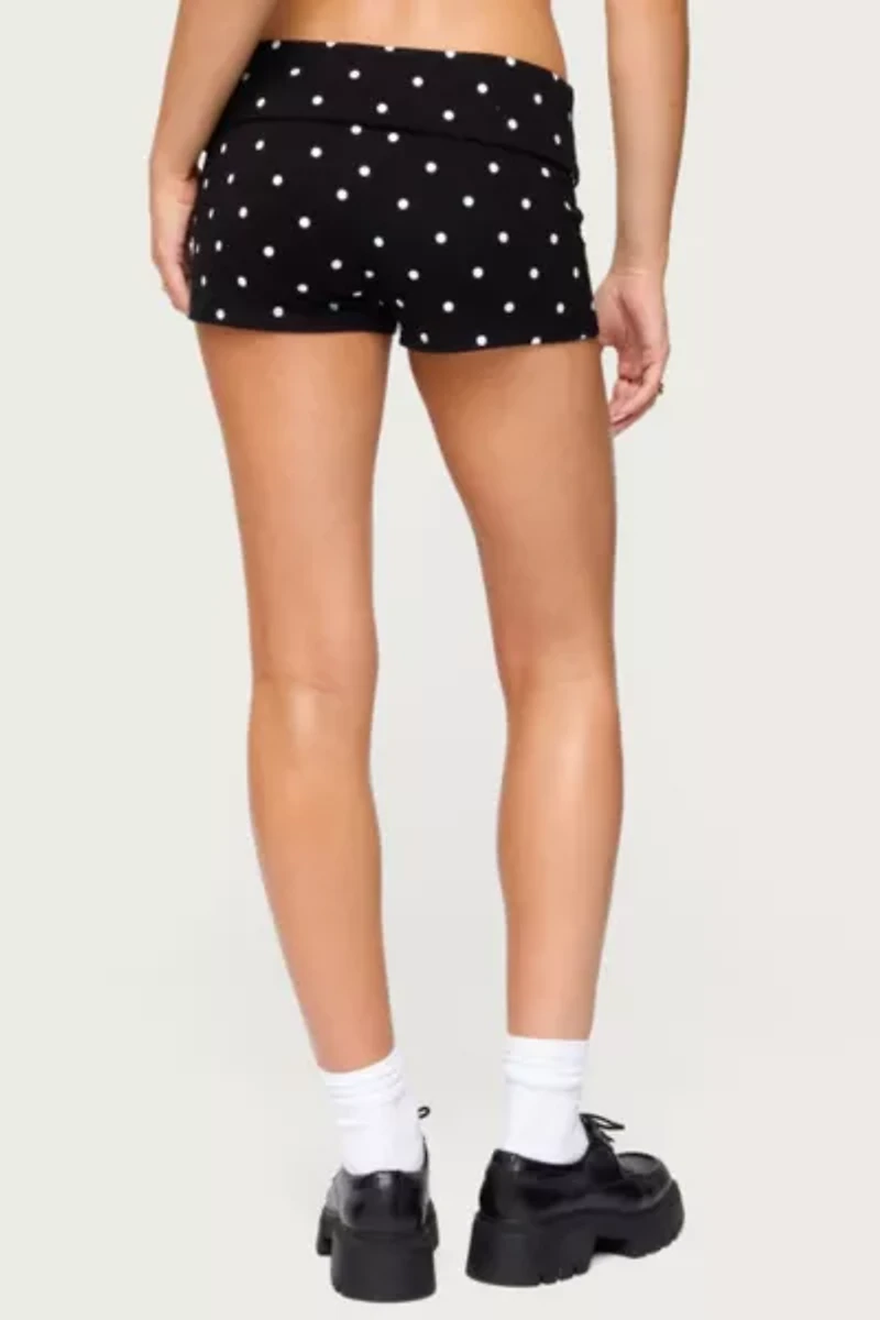 Edikted Chelsie Polka Dot Foldover Shorts