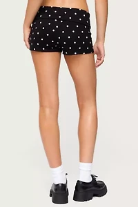 Edikted Chelsie Polka Dot Foldover Shorts