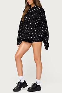 Edikted Chelsie Polka Dot Foldover Shorts
