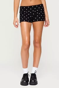 Edikted Chelsie Polka Dot Foldover Shorts