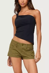 Edikted Knotted One Shoulder Asymmetric Top