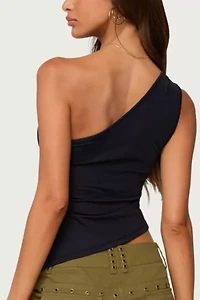 Edikted Knotted One Shoulder Asymmetric Top