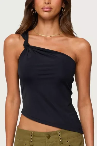 Edikted Knotted One Shoulder Asymmetric Top