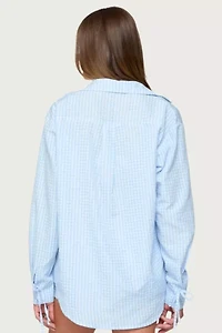Edikted Yaffa Oversized Gingham Button Up Shirt