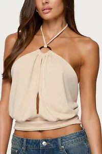 Edikted Khalia Backless Cut Out Halter Top