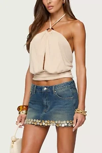 Edikted Khalia Backless Cut Out Halter Top