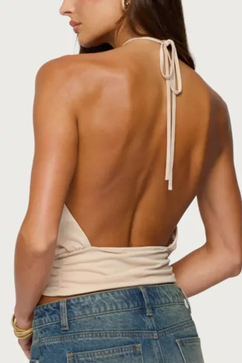 Edikted Khalia Backless Cut Out Halter Top