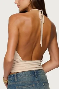 Edikted Khalia Backless Cut Out Halter Top