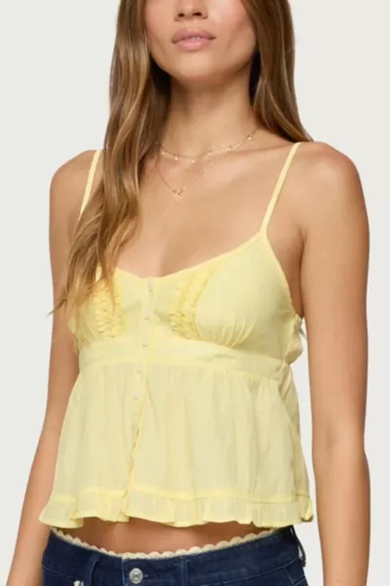 Edikted Halsey Ruffle Tank Top
