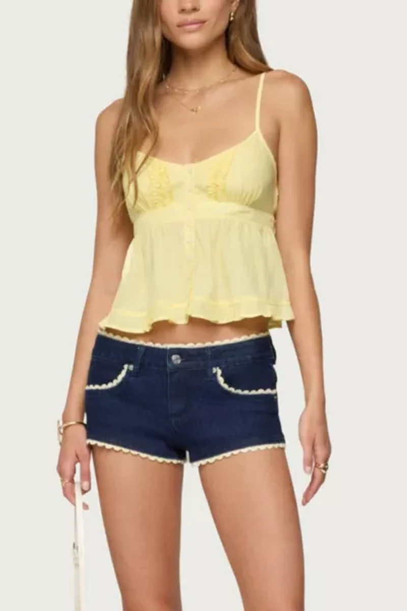Edikted Halsey Ruffle Tank Top
