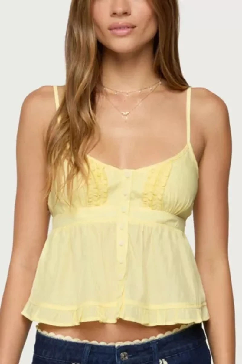 Edikted Halsey Ruffle Tank Top