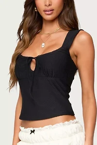 Edikted Leya Textured Keyhole Top