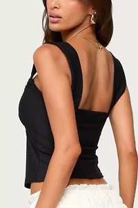 Edikted Leya Textured Keyhole Top