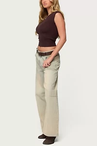 Edikted Jarah Pointelle Knit Boat Neck Top