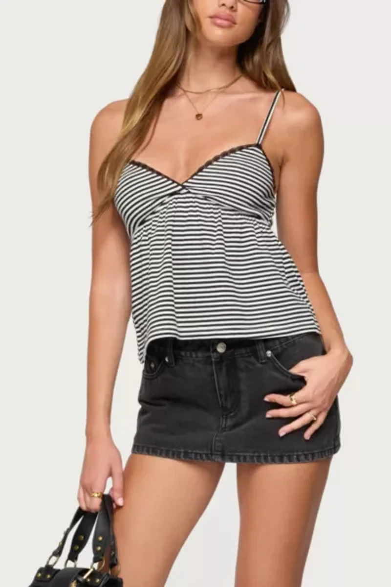 Edikted Orietta Striped Babydoll Top