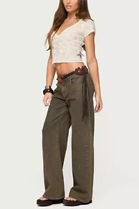 Edikted Kristal Twist Front V Neck Top