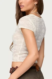 Edikted Kristal Twist Front V Neck Top