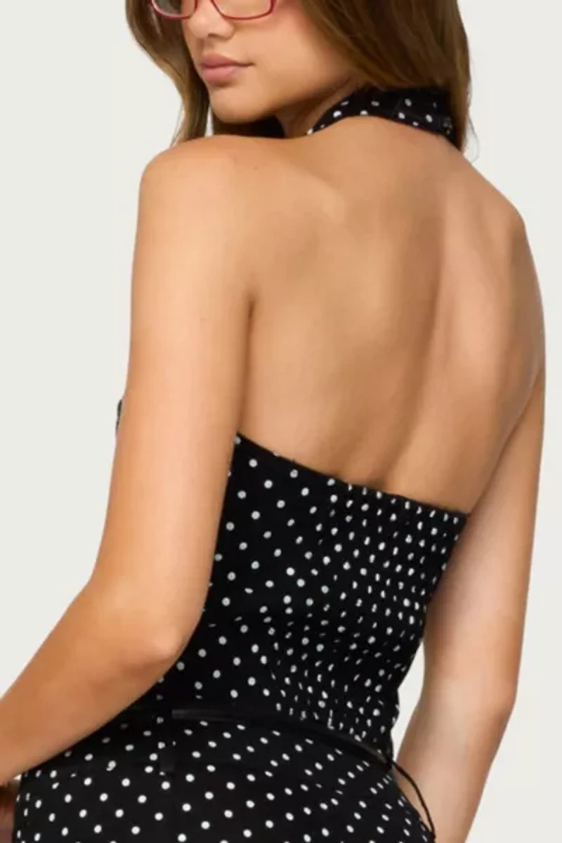 Edikted Twyla Polka Dot Halter Top