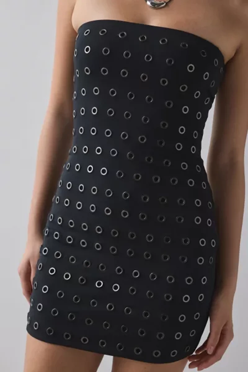 AFRM Sully Grommet Studded Strapless Mini Dress