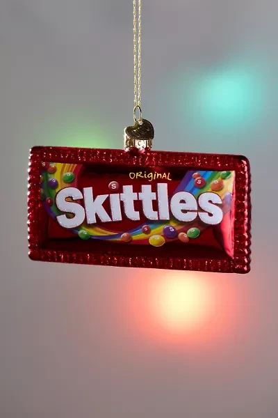 Skittles Bag Glass Ornament