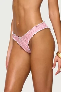 Edikted Pip Striped Ruffle Edge Bikini Bottom