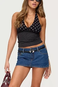 Edikted Ginny Mixed Polka Dot Halter Top