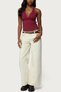 Edikted Ginny Mixed Polka Dot Halter Top