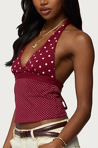 Edikted Ginny Mixed Polka Dot Halter Top