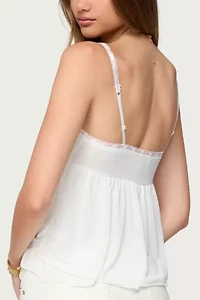 Edikted Embroidered Layered Mesh Babydoll Top