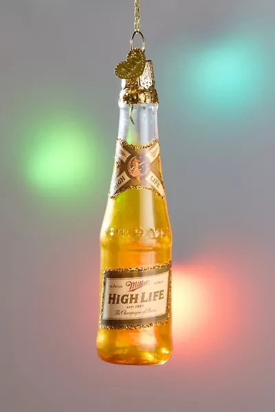 Miller High Life Bottle Glass Ornament