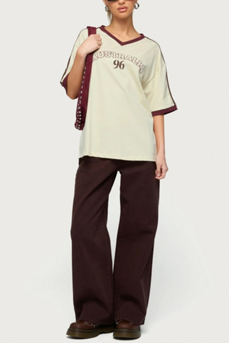 Edikted Australia 96 Contrast Oversized T Shirt