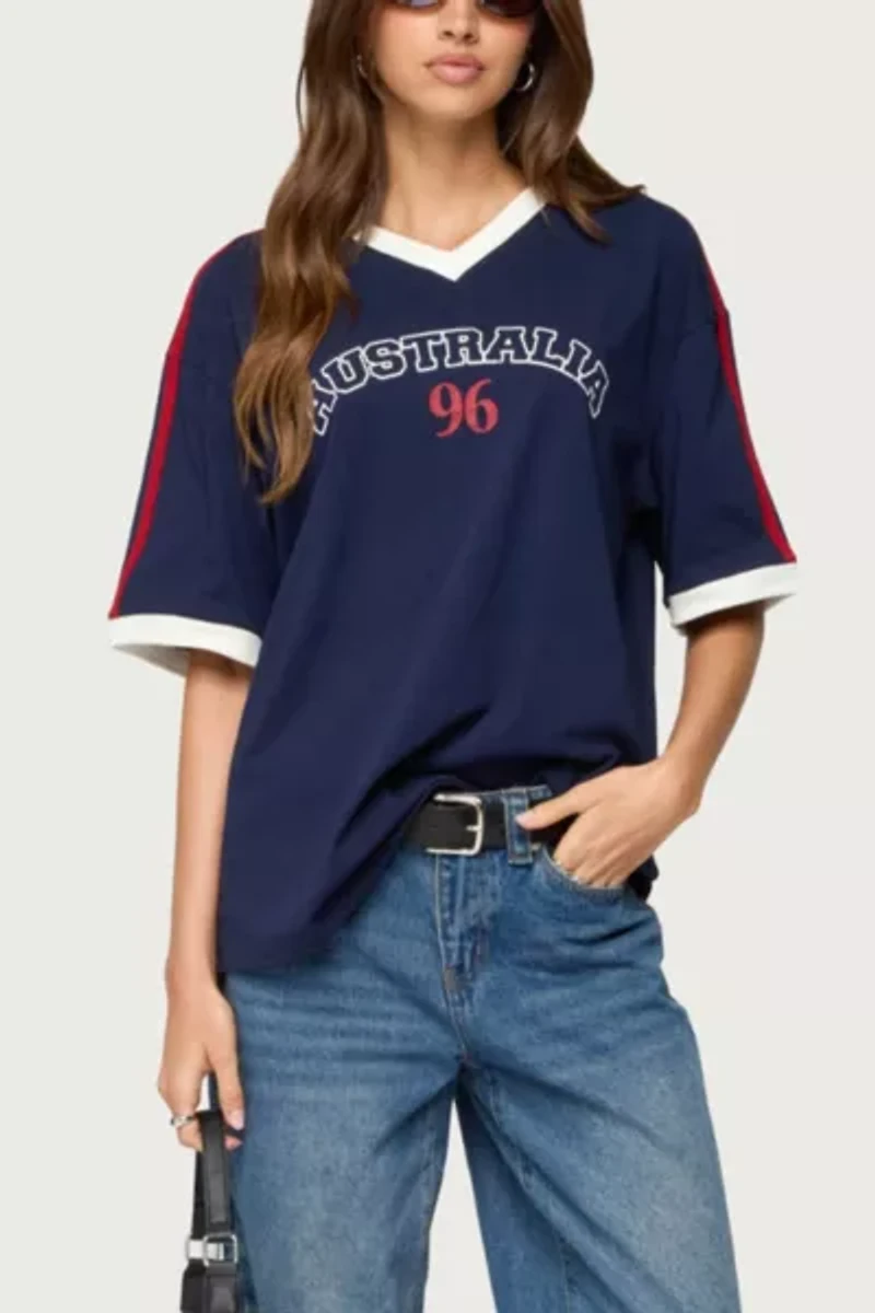 Edikted Australia 96 Contrast Oversized T Shirt