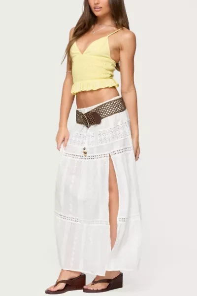 Edikted Evy Embroidered Peplum Scrunch Top