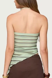 Edikted Sari Striped Strapless Asymmetric Top