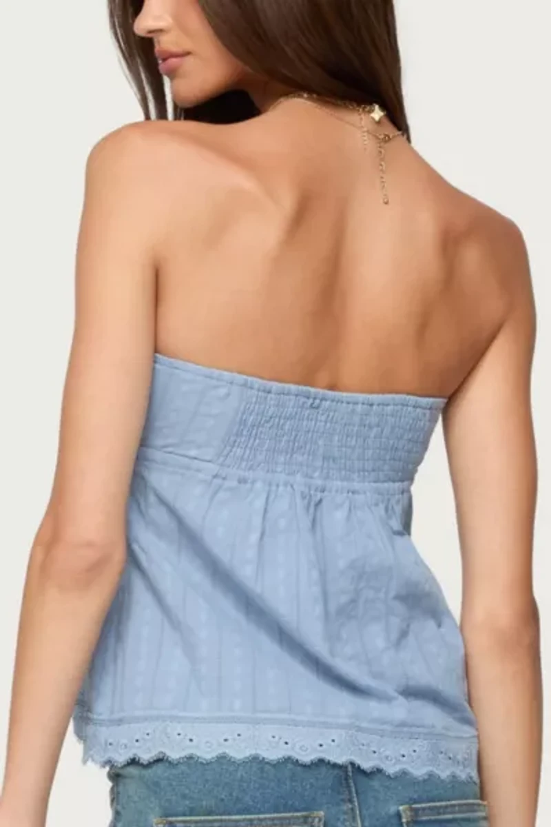 Edikted Narnie Striped Strapless Wrap Top