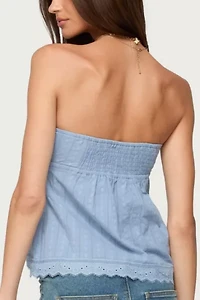 Edikted Narnie Striped Strapless Wrap Top