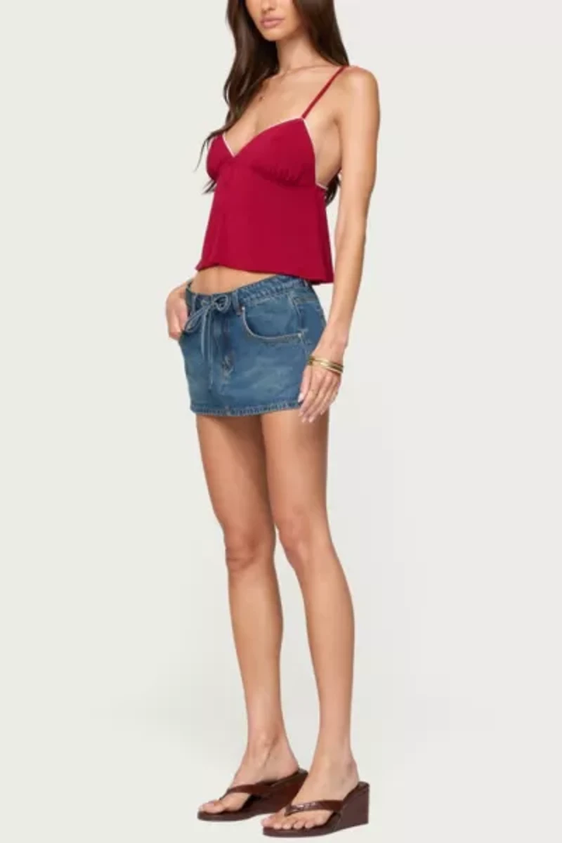 Edikted Kellyn Button Contrast Babydoll Top