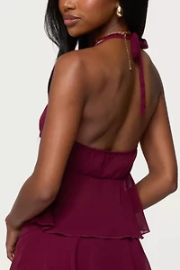 Edikted Sea Star Chiffon Split Front Top
